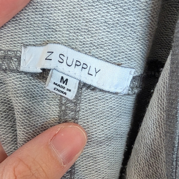 Z Supply Charcoal/Green Camo Knit Overalls - Picture 3 of 3